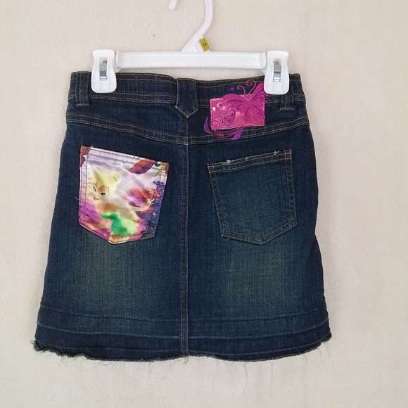 Disney Store Denim Mini Skirt Size Medium in Dark Wash w/ Patches &‎ Embroidery - Picture 2 of 13